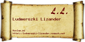 Ludmerszki Lizander névjegykártya